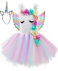 Unicorn Costume Dress Up Princess Party Tutu Girls Kids Horn Headband Wings New!