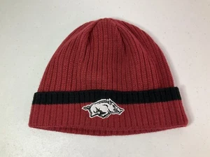 NIKE Arkansas Razorbacks Red/Black Knit Beanie. One Size. Worn Once. - Picture 1 of 5