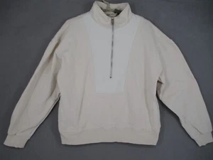 Nude Lucy Jumper Womens Extra Small Beige Khaki 1/2 Half Zip Sweater High Neck - Picture 1 of 17