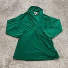 Ellen & Company blouse Shirt womens Medium Green Wrap Stretch Long Sleeve Top
