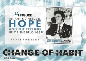 Elvis Presley $2.50 Micronesia Change of Habit Stamp Souvenir Sheet 2009 Hope - Picture 1 of 4