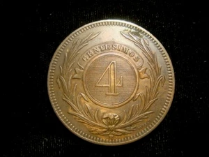 URUGUAY. 4 CENTESIMOS 1869 H. Schön. - Bild 1 von 2