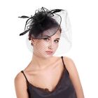 With Feather Fascinator Hat Headwear Mesh Hair Band  Catwalk