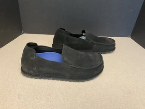 New! Mens Birkenstock UTTI Black Suede Leather Loafers. Size 43-US 10. Awesome! - Bild 1 von 7