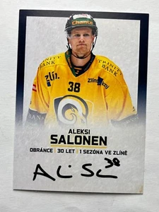 Autograph ALEKSI SALONEN-Berani Zlin-Ice Hockey CZECHIA-Ex-Jukurit-signed-AK - Picture 1 of 2