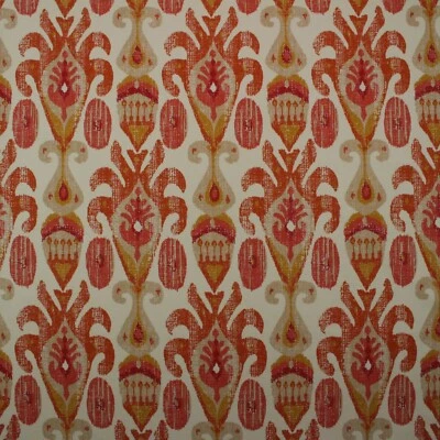 P KAUFMANN MATADOR CANTALOUPE ORANGE RED IKAT MULTIPURPOSE FABRIC BY YARD 54"W - Image 1 of 4