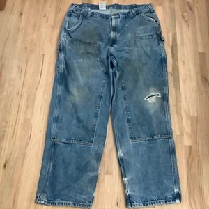 Carhartt Double Knee B73 DST Jeans Distressed Men’s Tag 42x32 Measures 40x32 - Picture 1 of 12