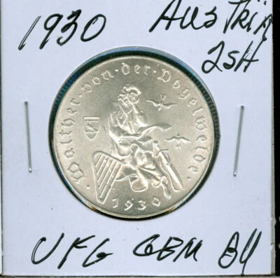 1930 AUSTRIA 2 SHILLINGS ULTRA FINEST GRADE GEM BU . - Image 1 of 2