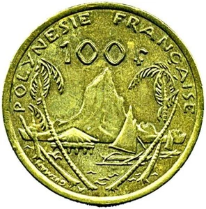 French Polynesia 100 Francs Coin | Marianne | Native Boat | 2006 - 2019 - Picture 1 of 2