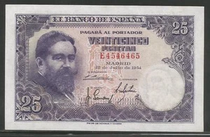 Spain P-147 25 Pesetas 1954 Unc - Picture 1 of 1