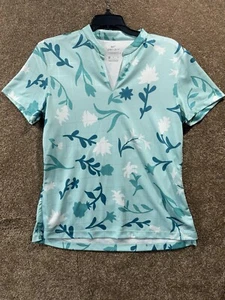 Women’s Nike Dri-Fit Floral Print Medium Golf Polo Tennis Lightweight - Picture 1 of 7