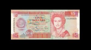 1.5.1990 BRITISH COLONY BELIZE QEII $5 "AA" (( aUNC ))