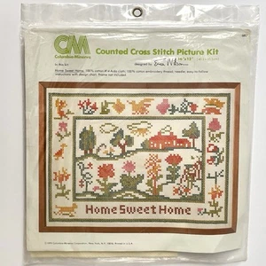 Erica Wilson Columbia Minerva Home Sweet Home Counted Cross Stitch Kit Vintage 1979 - Bild 1 von 3