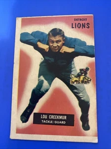1955 Bowman #112 Lou Creekmur (HOF) (VG-EX) Detroit Lions - Foto 1 di 4
