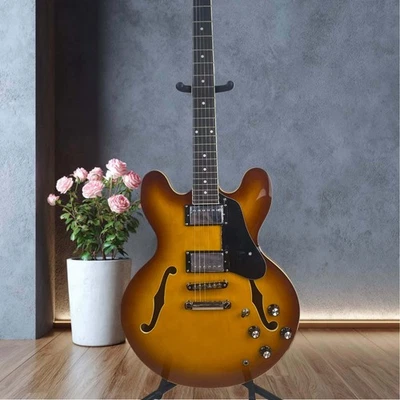 ES335  Brown Electric Guitar  Black Pickguard Semi-Hollow Body Chrome Hardware - Image 1 of 4