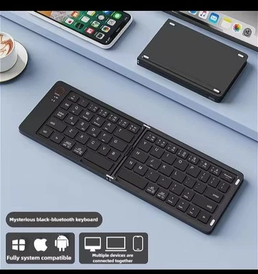 New Foldable Portable Bluetooth Keyboard Slim Rechargeable  - Image 1 of 2