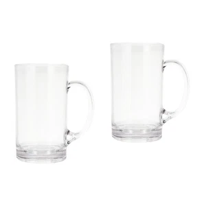 2 Pack Transparent Beer Mug Large for Men Clear Mugs Drinking Cup - Picture 1 of 12