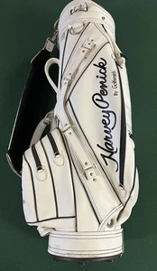 Vintage Miller Golf Bag Harvey Penick By Golfsmith White Black Faux Leather USA - Picture 1 of 24