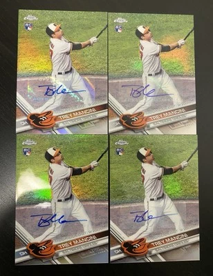 2017 Topps Chrome Update TREY MANCINI RC Rookie Auto (x4)! HMT3 - Image 1 of 2