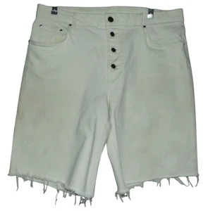 Time and Tru Denim Shorts Womens 14 Off-White Beige High Rise Button-fly jean - Picture 1 of 11