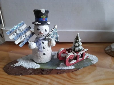 Figurenset Schneemann mit Schlitten und Tanne (6) - Bild 1 von 3