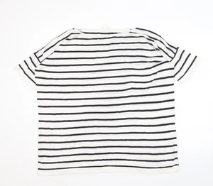 COS Linen Nautical Striped Women's T-Shirt, M-White - Picture 1 of 12