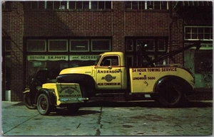 c1950s BALTIMORE, Maryland Car Dealer Postcard "ANDERSON CHEVROLET" Tow Truck - Picture 1 of 2