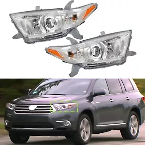 Headlights Assembly Fit for Toyota Highlander Halogen Headlamp Assembly Pair - Picture 1 of 9