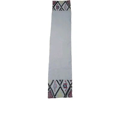 Threshold Table Runner Boho Beige Embroidered. 13 X 66.5 - Image 1 of 4