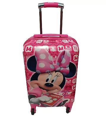 Minnie Mouse Children Holiday Travel Hard Shell Suitcase Luggage Trolley Bag - Image 1 of 4