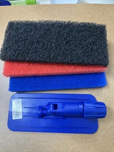 Kit de soporte de almohadilla utilitaria con montaje de poste incluye almohadillas de fregado negro rojo azul - Imagen 1 de 2