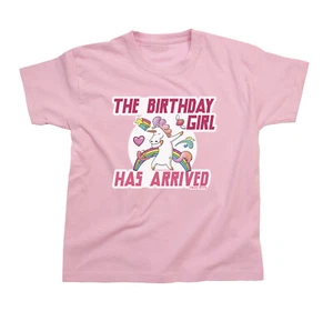 The Birthday Girl Has Arrived KIDS T-Shirt Girls Unicorn CLEARANCE Gift Sale Top - Picture 1 of 1