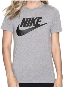 Nike Sportswear Essential Short Sleeve T-Shirt Top Gray Women XS - 829747-091 - Picture 1 of 3