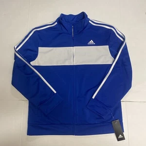 Adidas Youth XL 18/20 Essential Track Warm Up Jacket Blue White Full Zip NWT - Picture 1 of 8