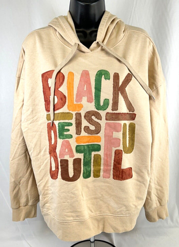 VETEMENTS Felpa con cappuccio marrone 2XL marca 'Black is Beautiful' nuova senza etichette ben indossata