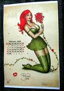 NATHAN SZERDY SIGNED 11X17 ART PRINT POISON IVY PIN UP CALENDAR BATMAN DC NEW - Picture 1 of 1
