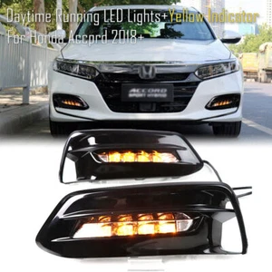 LED Daytime Running Light Turn Indicator Fog Lamp Bumper For Honda Accord 18-19 - Picture 1 of 8