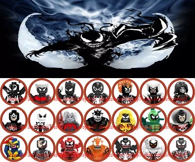 21PCS Different Venom Symbiote Superhero Knull 4cm Plastic Figure DIY Toy - Image 1 of 2