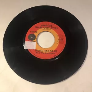 Merle Haggard 45 Vinyl Record When The Feeling Goes Away - Picture 1 of 2