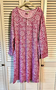 Blair Nightgown * Sz XL (16W/18W) * Soft * Lightweight * Pink/White * Long Slvs - Picture 1 of 4