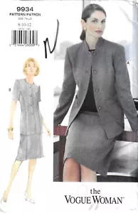 Vogue 9934 Lined Jacket and Skirt Sewing Pattern Size 8-10-12 Uncut - Bild 1 von 2