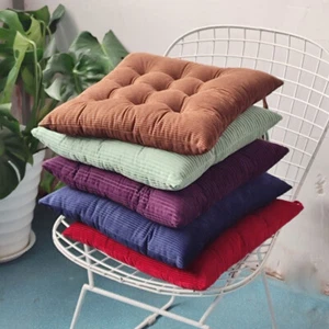 Soft Thicken Cushion Back Square Chair Seat Pad Home Office Tie On Outdoor Patio - Picture 1 of 35