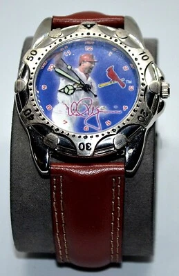 Reloj McGWIRE 1998 AVON HOME RUN HERO MARK/correa de cuero-funciona-batería nueva Foto 1 de 4