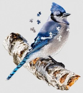 Jigsaw Puzzle Animal Bird Blue Jay Freeform shaped 300 piece NEW 24" x 22" - Picture 1 of 1