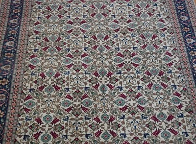 Исключительный турецкий шерстяной винтажный ковер ручной вязки Hereke 6 футов 4 дюйма x 9 футов 8 дюймов - Изображение 1 из 4