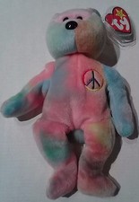 Rare Ty Beanie Babies 1996 Peace Bear Original Collectible With Swing Tag Error