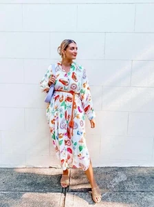 Sheike Midi Shirtdress Campana Size AU16 / XXL / US12 Linen Vacation Euro Summer - Picture 1 of 8