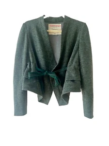 Anthropologie Cartonnier Tie Belted Open Sweater Jacket Women's Size XS Green - Picture 1 of 8