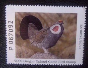 2000 Oregon Upland Game Permit Hunting Stamp - MNH Lot#M78 - Picture 1 of 1