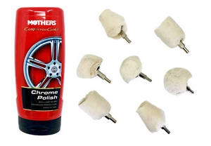 8 pc MOTHERS California Gold Chrome Polish Drill Polisher Buff Kit Mag Rims - Picture 1 of 1